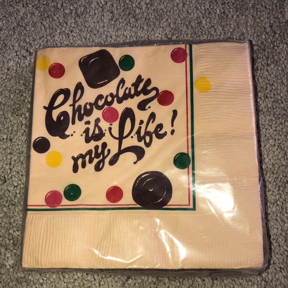 Hallmark Vintage Deadstock Beverage Napkin Pack Chocolate is‎ my Life